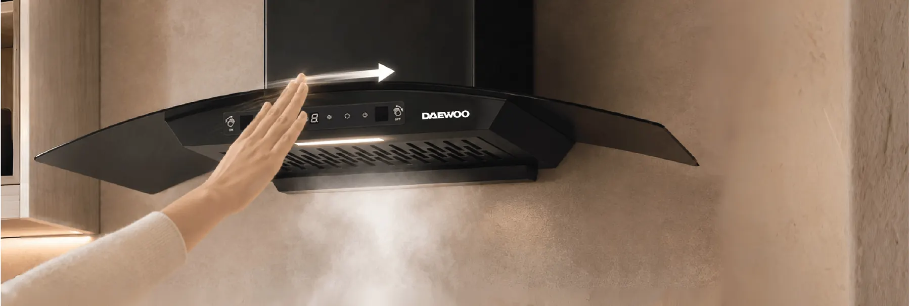 Daewoo gesture-controlled kitchen chimney